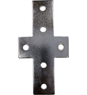P-40x40 4 Ways Exhibition Aluminium Profile Plus Connector, Zinc Plated Steel, Heavy-Duty Four-Way Frame Joiner, Excellent for Complex Frame Structures
